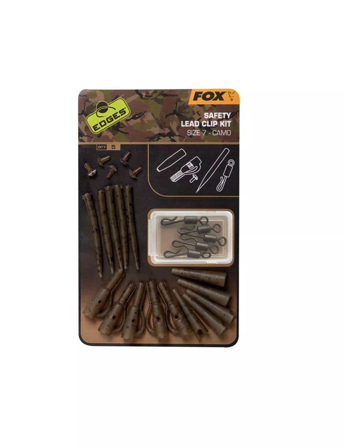 FOX EDGES CAMO LEAD CLIP KIT (5 PCS) 1 FOX EDGES CAMO LEAD CLIP KIT (5 PCS)