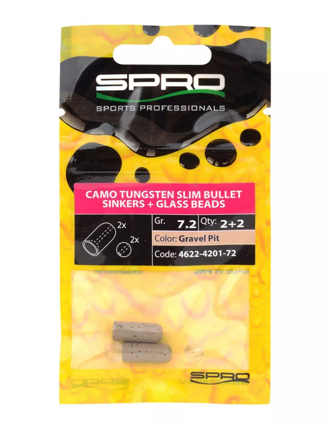 SPRO CAMO TUNGSTEN SLIM BULLET SINKERS - GRAVEL PIT 1 SPRO CAMO TUNGSTEN SLIM BULLET SINKERS - GRAVEL PIT
